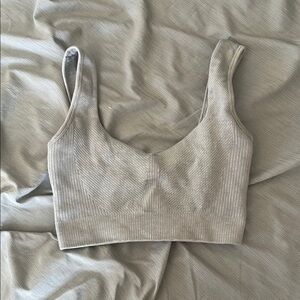 Ribbed Gray Crop Top